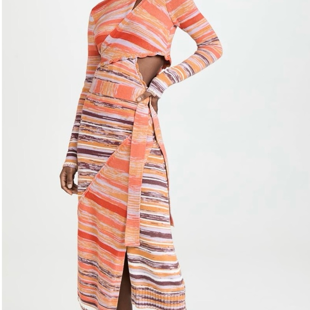 Simkai Selah Space Dye Cotton Crewneck Dress